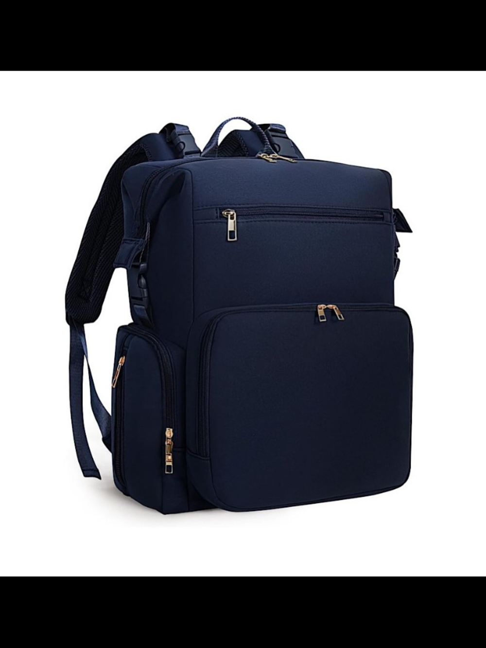 Black Multifunction Backpack Travel Work Diaper Bag